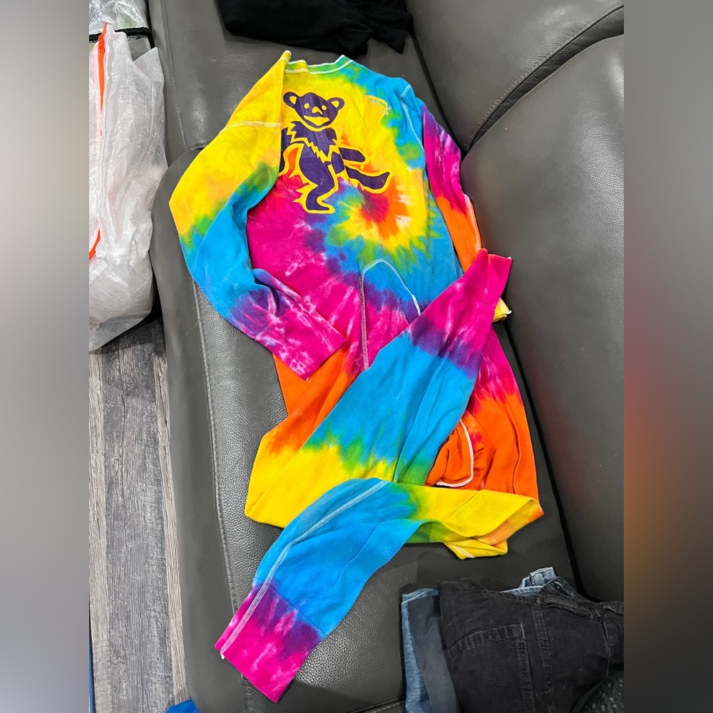 Vintage Tie-Dye Grateful Dead onsie with buttons